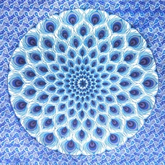 Индийский плед из хлопка Мандала - узор миропорядка 2,2,х2 м Индия