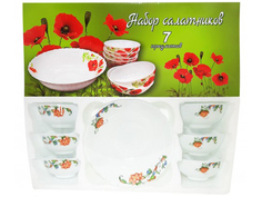 Набор салатников "Фиона" 7пр.: 11,5см 6шт, 20см 1шт, в подар. упак. MFK08315 No Brand