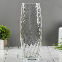 Ваза "Бочка"риф. h=26 см, d=8 см из прозрачного стекла (без декора) Evis