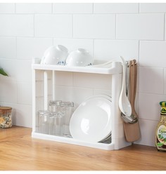 Пластиковая 2-х ярусная этажерка, 40х14х32 см No Brand
