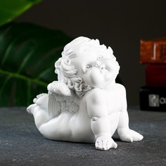 Фигура "Мечтательный ангел" белый, 17x9,5x15см Хорошие сувениры