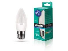 Лампа светодиодная CAMELION, E27, 10W, 6500K, "Свеча", арт. 682534 - (10 шт.)