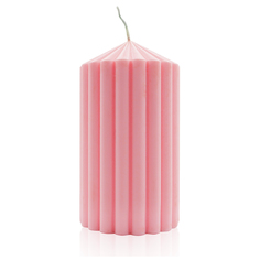 Свеча декоративная интерьерная VENEW пеньковая, 12.5 см, розовая