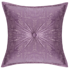 Декоративная подушка бархат с пуговицей ZenginTex, 45х45 см., фиолетовый