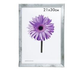 Фоторамка пластик Viola 21х30 см светло-серая No Brand