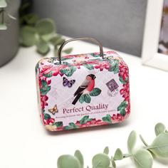 Шкатулка металл Сумочка птичка 3,5х7,5х5,5 см No Brand