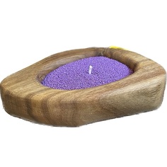 Насыпная свеча в гранулах Candle-magic деревянный подсвечник сиреневый воск