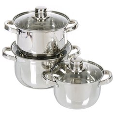 Набор посуды 6 предметов кастрюли 1.9 2.9 3.9 DNN3 SD-A17-6 No Brand