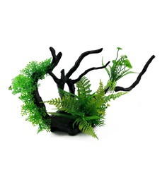 Искусственный декор для аквариума Коряга с растениями Ripoma 00113161 25х18 см