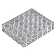 Шкатулка пластик для мелочей Круг прозрачная набор 30в1 2,9х2,5х2,5 см 3,5х13,5х16 см No Brand