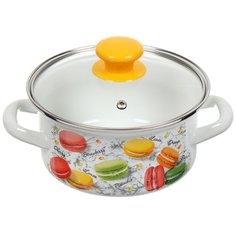 Кастрюля 1.5 л с крышкой Керченский металлургический завод Цветное печенье 51904-352/4.02 Керченская эмаль