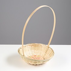 Корзина плетеная, бамбук, Любимой маме, 19,5х5 см No Brand
