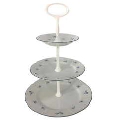 Этажерка 3-х ярусная Thun Бернадотт /Синий цветок (15,5 х 19 х 25 см) белый стержень /