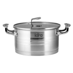 Кастрюля LR02-16 / серебристый / 6.9 л / матовая полировка No Brand