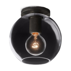 Потолочный Светильник Rh Utilitaire Globe Shade Flushmount Black Imperium Loft