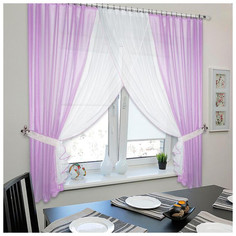 Штора для кухни Nivasan Сильвия цвет сиреневый