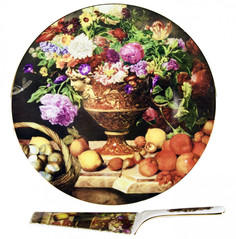 Тарелка для торта 27 см с лопаткой 24,5 см Thun Фрукты 232482