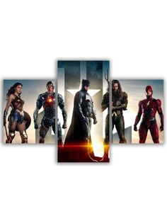 Картины Красотища Модульная картина Герои DC во главе с бэтменом 120х80