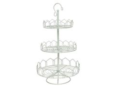 Подставка НЬОН для фруктов, овощей и многого другого, металл, белая, 32x56 см, Kaemingk