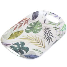 Поднос пластик, 32х24 см, овальный, Листья, Y4-6189 No Brand