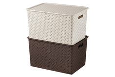 Набор 2-х корзинок с крышками 14 л 35х24,5х20,5 см El Casa Береста латте темно-коричневая