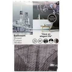 Штора для ванн 180х180 см, полиэстер, Ночной город, Y3-810 Shower Curtain