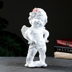 Фигура "Ангел - веселый малыш" перламутровая, 11,5х32,5х16см Хорошие сувениры