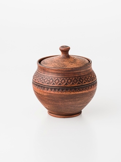 Горшок порционный Ecopottery 500 мл с крышкой