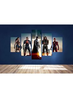 Картины Красотища Модульная картина Герои DC во главе с бэтманом 140х80
