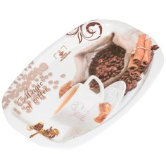 Поднос пластик, 35.5х25 см, овальный, Кофе с корицей, Y4-2658 No Brand