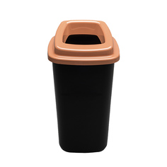 Контейнер для мусора 28 л PLAFOR Sort bin чёрный бак с коричневой крышкой