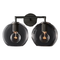 Бра RH Utilitaire Globe Shade Double Sconce Black от ImperiumLoft