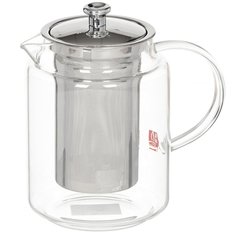 Чайник заварочный стекло, 1 л, с ситечком, Y3-1392 No Brand