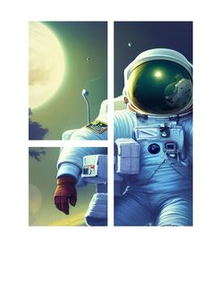 Картины Красотища Модульная картина Космонавт 80х90см
