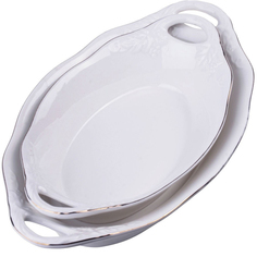 Набор блюд сервировочных LORAINE, 2 предмета, с узором