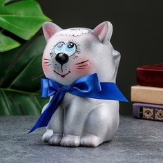 Копилка Серый кот Кругляш 17см Хорошие сувениры