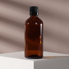 Бутылочка стеклянная для хранения, с капельным дозатором, 100 мл, цвет чёрный/коричневый Onlitop