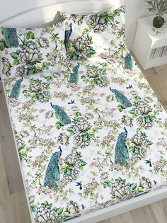 Простынь Сказка "Павлины" 240х215 см евро
