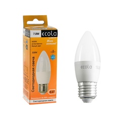 Светодиодная лампа Light candle LED 7,0W 220V E27 4000K свеча Ecola C7TV70ELC