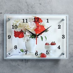 Часы настенные, серия: Цветы, "Цветы в вазе", 25х35 см Сюжет