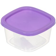 Контейнер пищевой пластик 0.5 л в ассортименте квадратный Мультипласт MPG5965