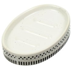 Мыльница настольная, Геометрия, керамика, 12.4x8.5x2.3 см, белая, CE2571AA-SD No Brand