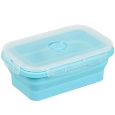Контейнер пищевой пластик, 0.8 л, голубой, складной, Y4-6488 No Brand