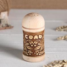 Солонка "Рябинка" (СОЛЬ), 4х9 см, береста No Brand
