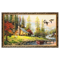 Картина "Охотничий домик", 68x108см, No Brand