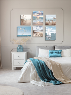 Картины на холсте с подрамником LOFTime МОРЕ БЕРЕГ 6 шт К-298-3040