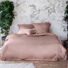Комплект постельного белья Bellehome Shiny Flamingo 300 ТС 2 спальное Евро 100% тенсель