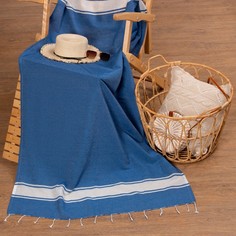 Полотенце для ванны Пештемаль Love Life "Cotton Foutah"90х170см,220г/м,80%хл, 20% п/э, син
