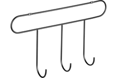Планка Minima, с 3 крючками, 36х5,4х21 см, цвет черный Moroshka