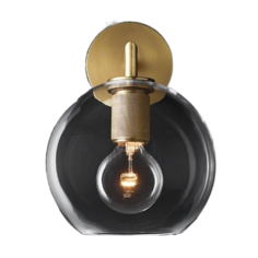Бра RH Utilitaire Globe Shade Single Sconce Brass от ImperiumLoft